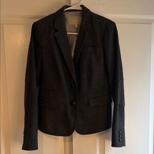 Banana Republic Black & Dark Gray Houndstooth Blazer